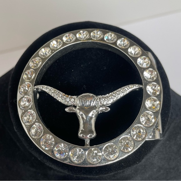 Rhinestone Longhorn Belt Buckle - Picture 1 of 6